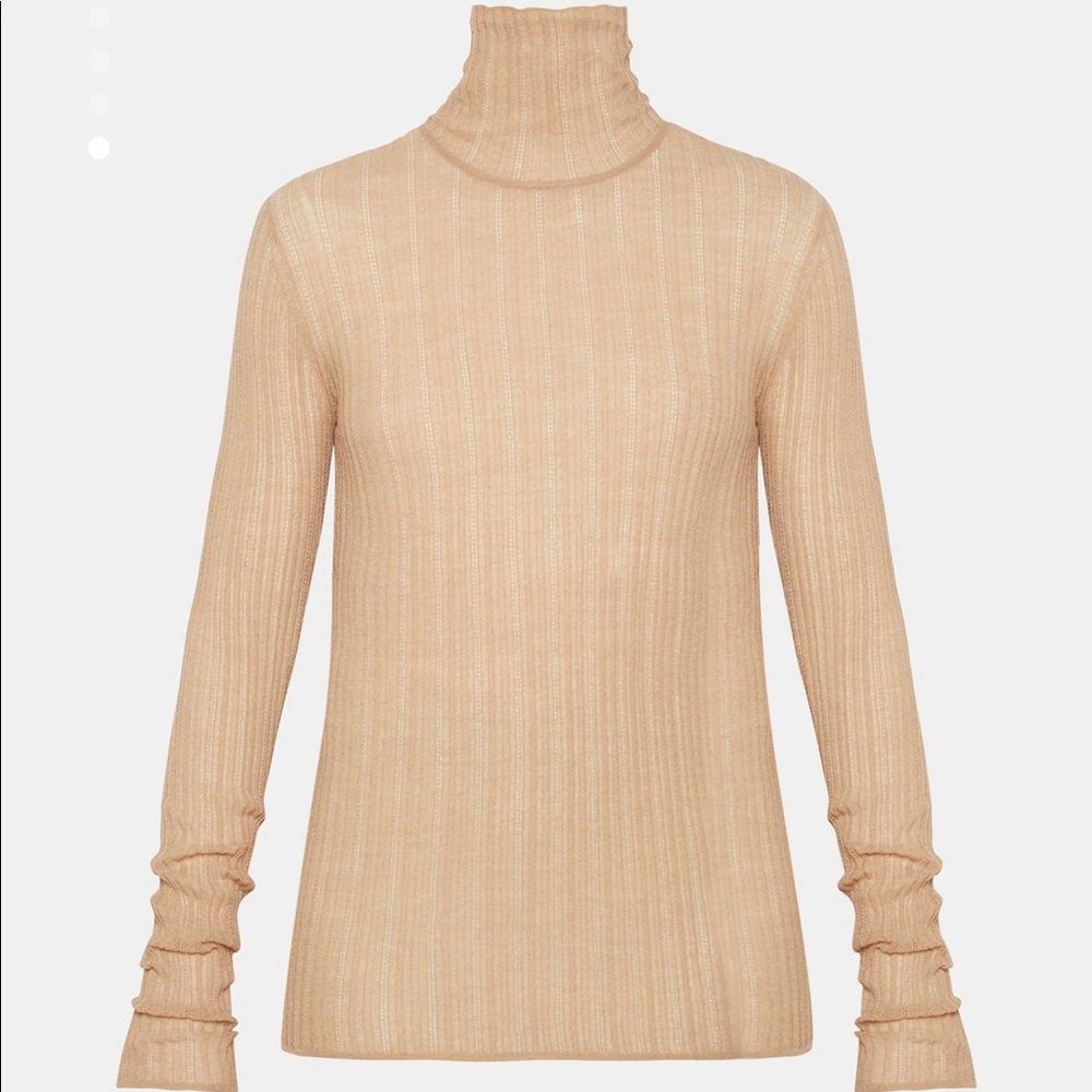 Theory semi sheer long sleeve turtle neck